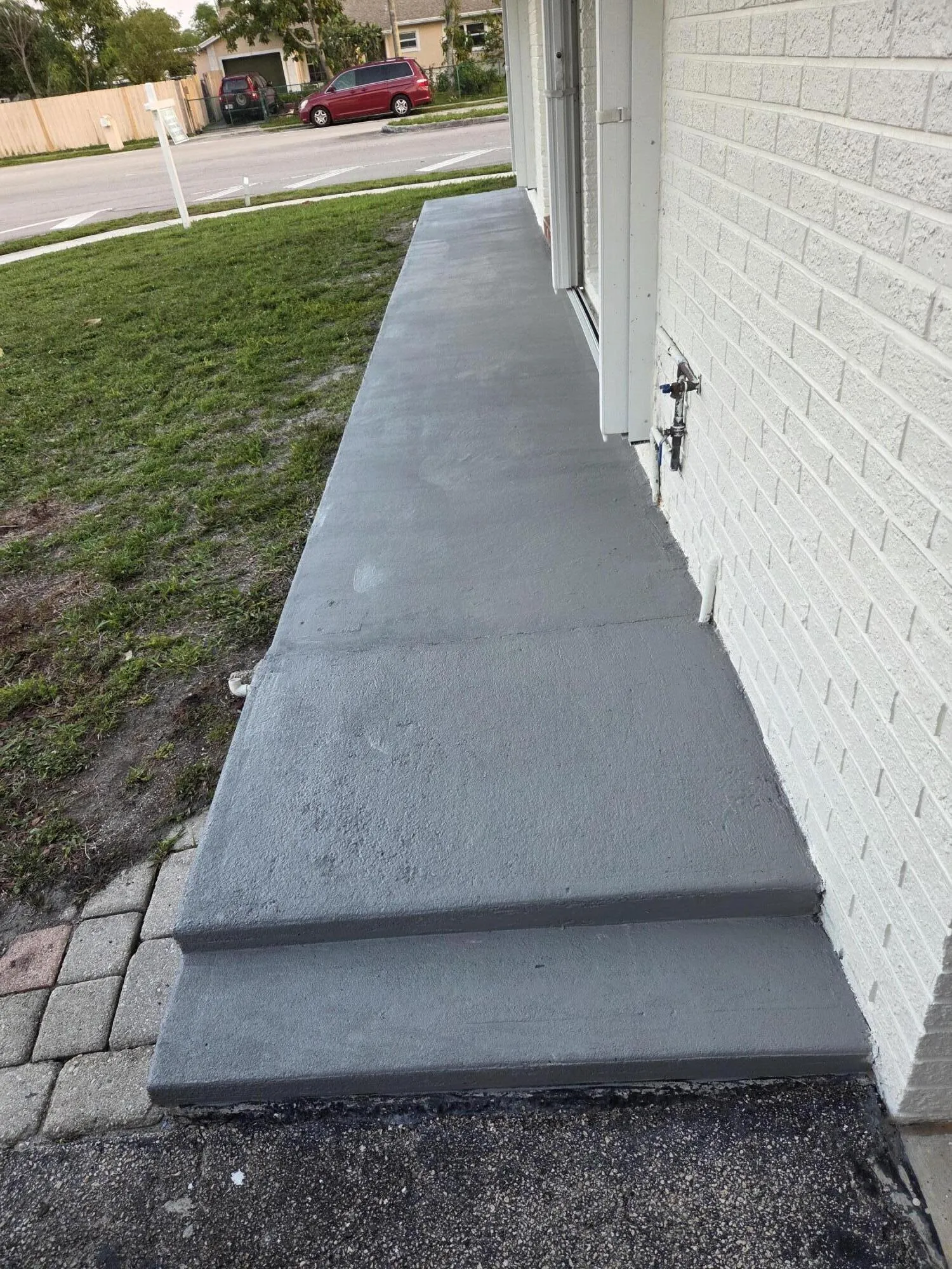 Newly painted entryway approach