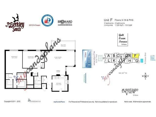F unit floor plan
