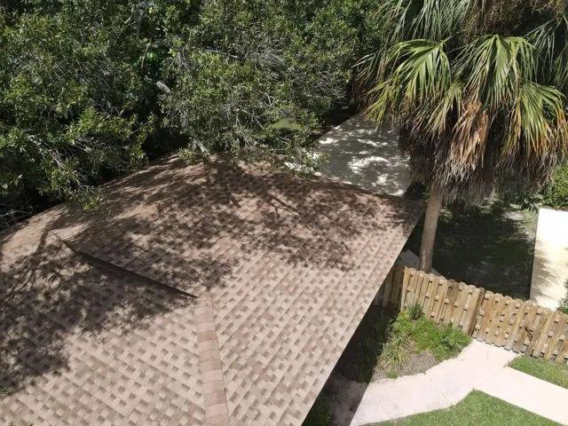 Aerial View of NEW ROOF on Garage