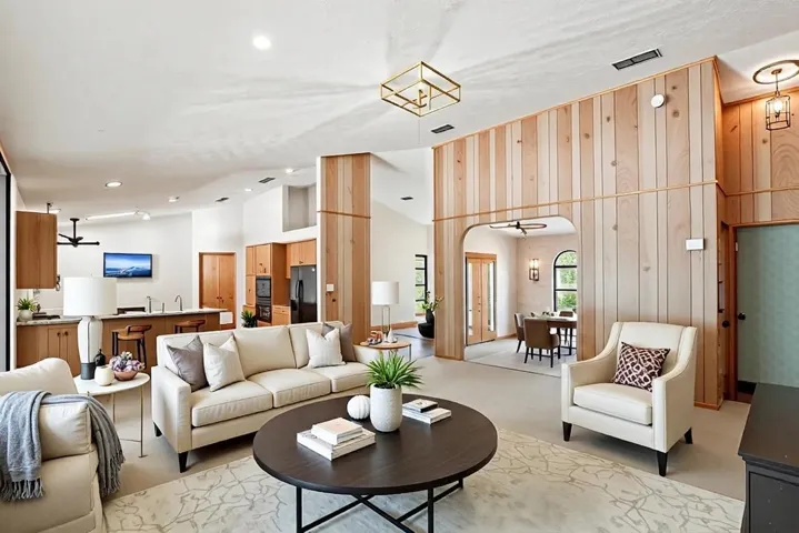 Virtually staged family room
