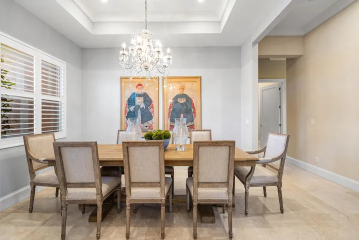 Formal Dining Room with tray ceilings.