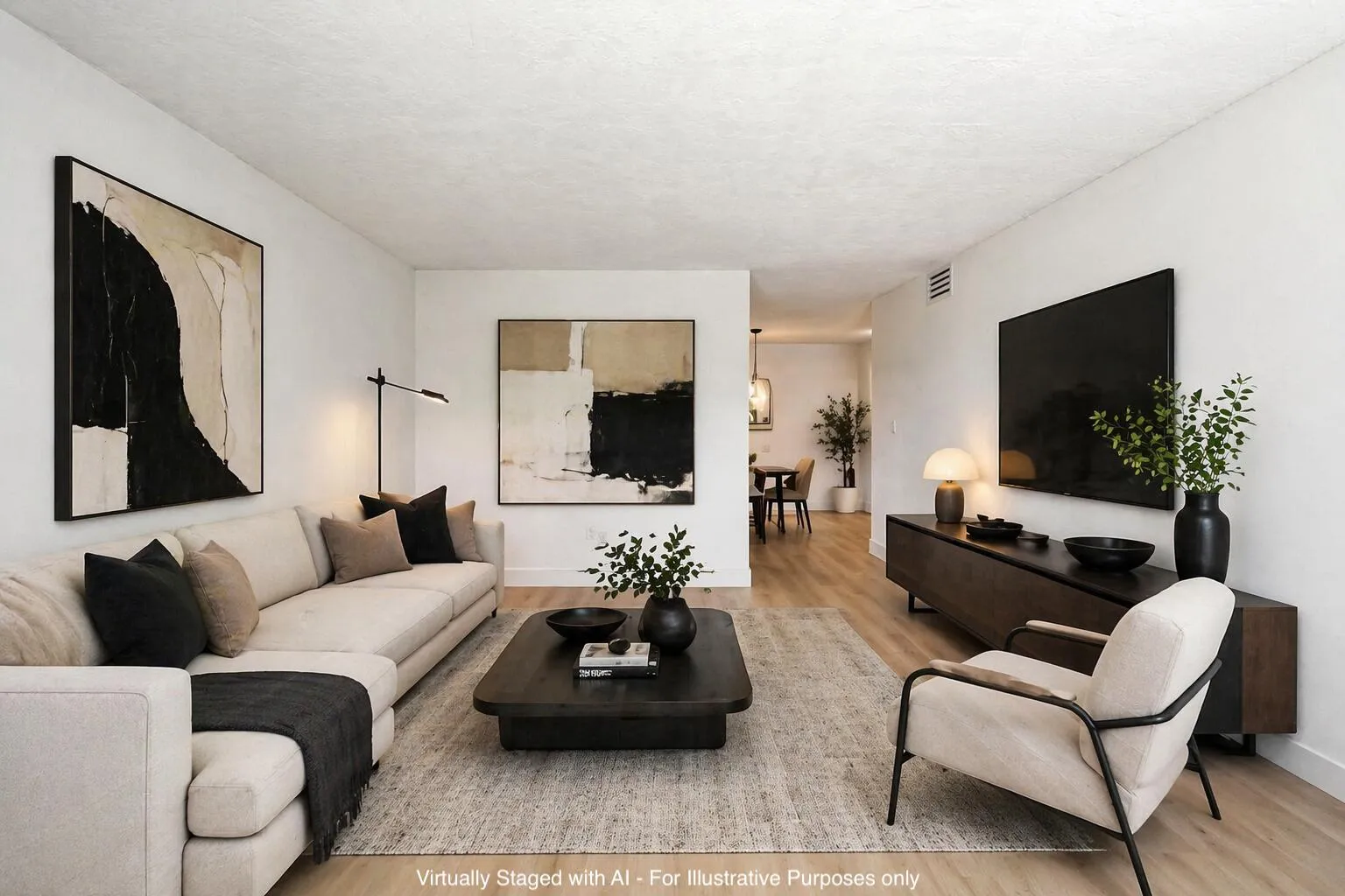 Living Room - AI Staged