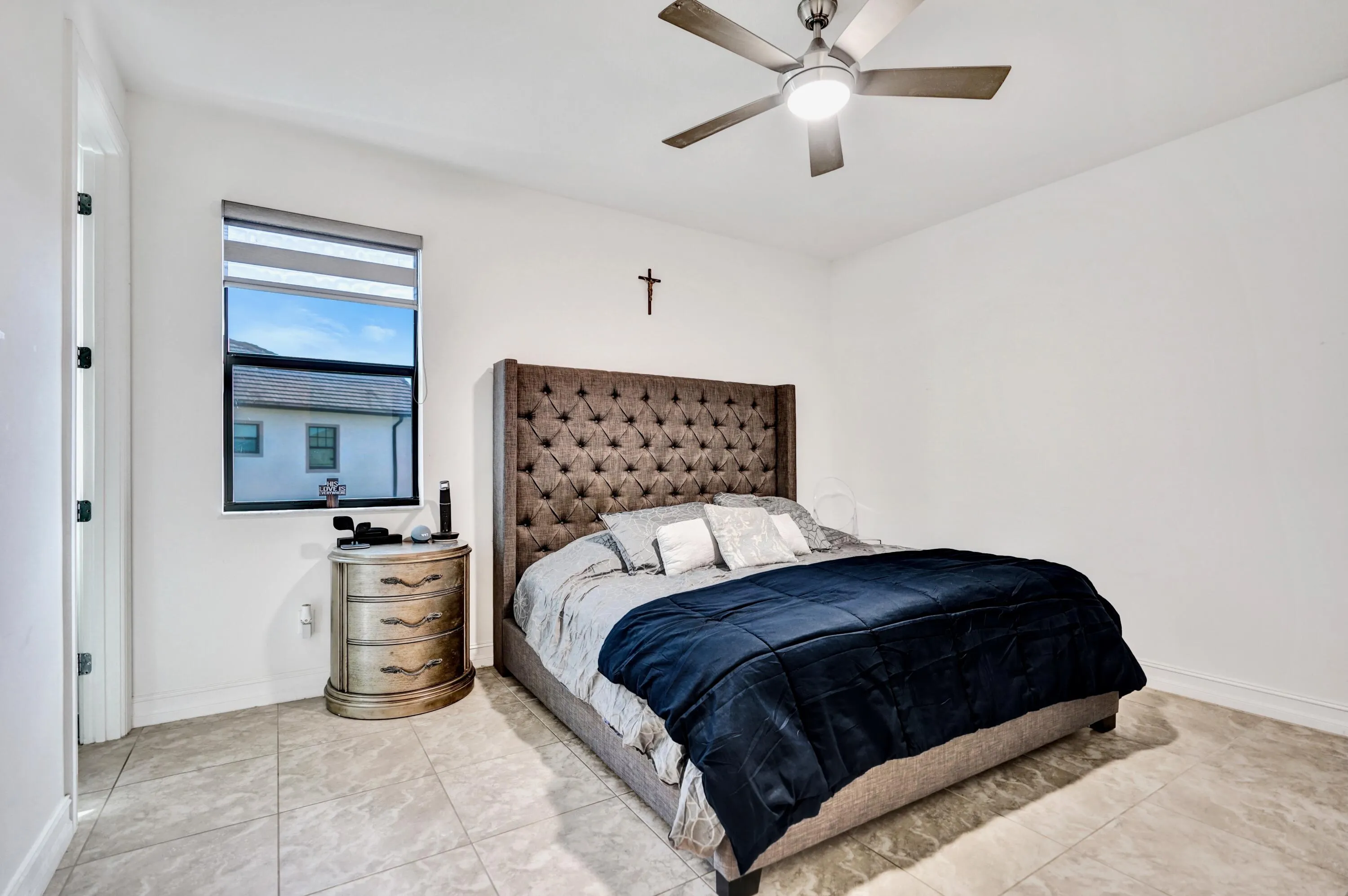 Bedroom suite with attached bathroom.