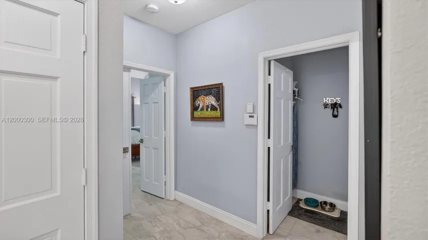 to the master, laundry room, garage & half bath