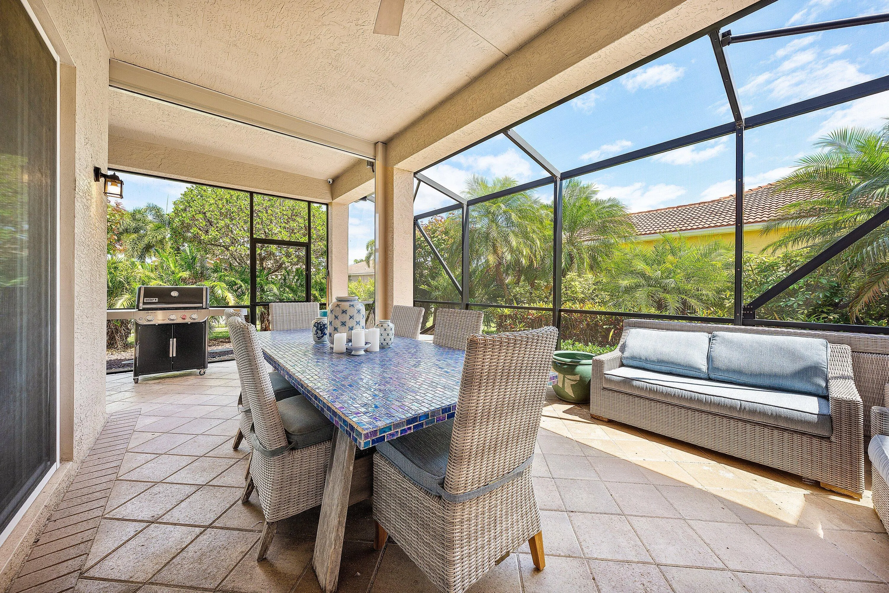 Screened Patio Has Covered Area