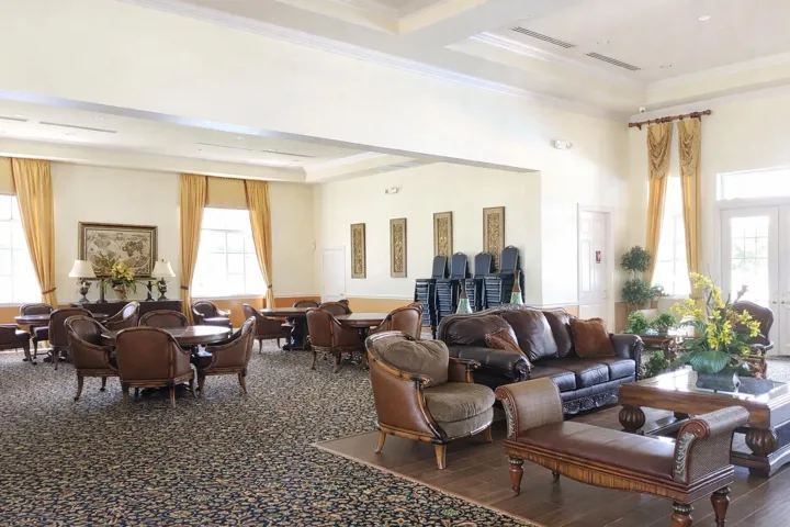 Spacious clubhouse lounge and dining are