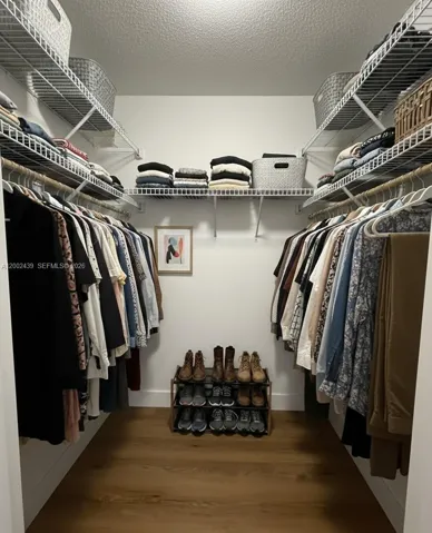 Walk in closet staged