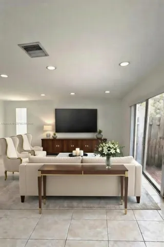 Living room virtually staged