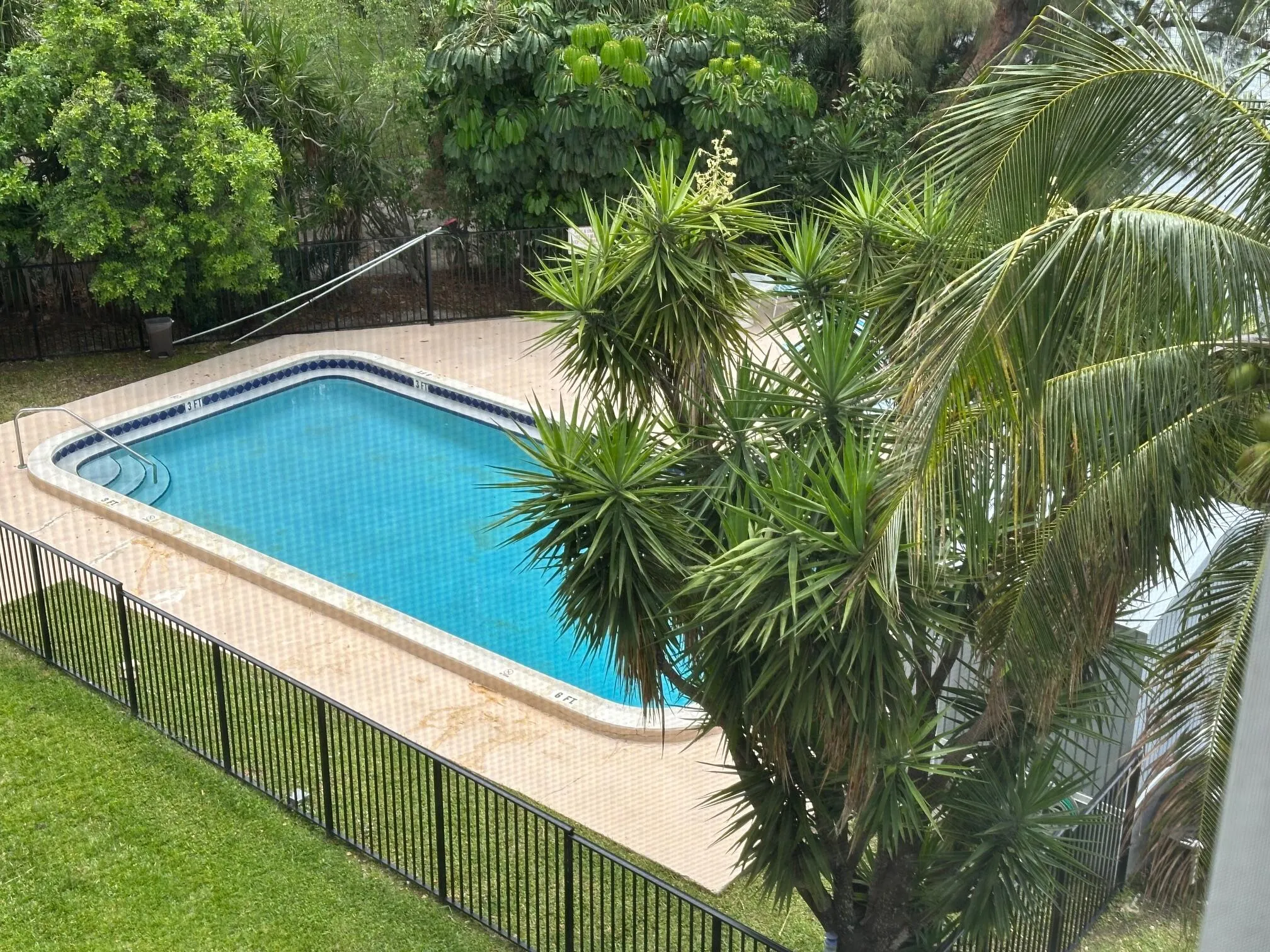 Community pool view from patio