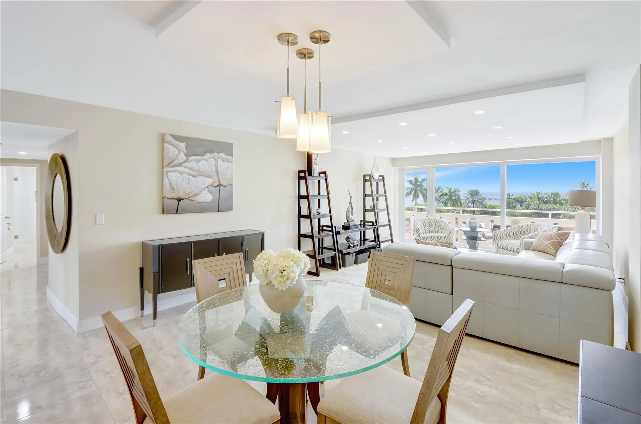 Spacious Living area has access to Huge Balcony