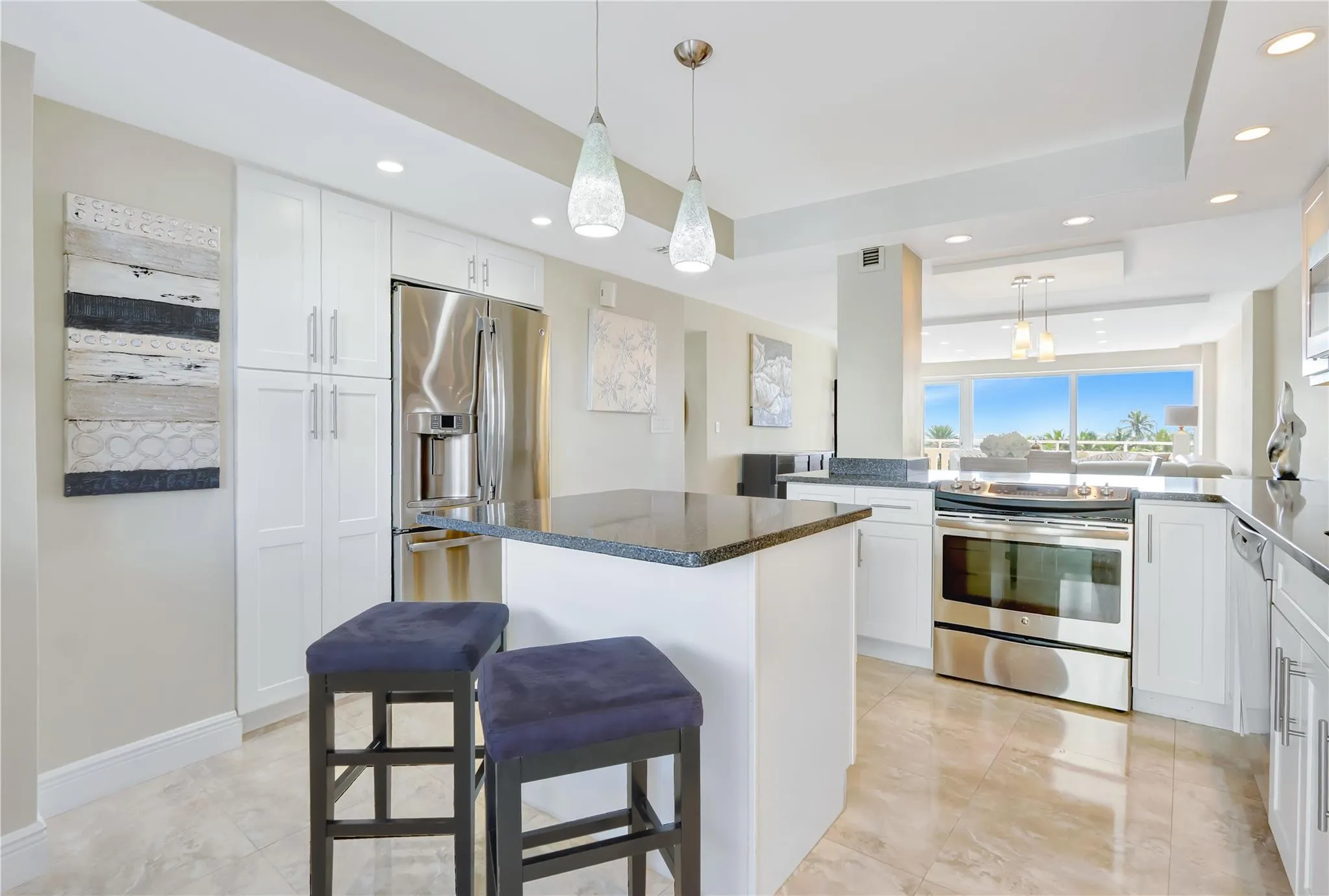 Enjoy Ocean views while in Custom Kitchen