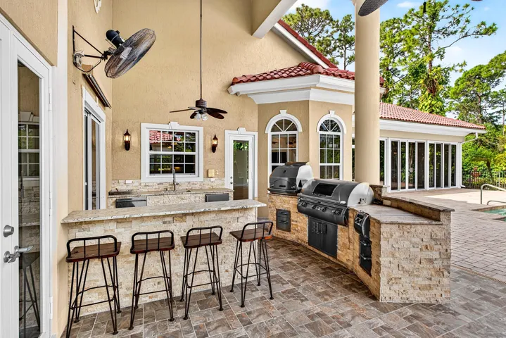 Summer kitchen with pizza oven