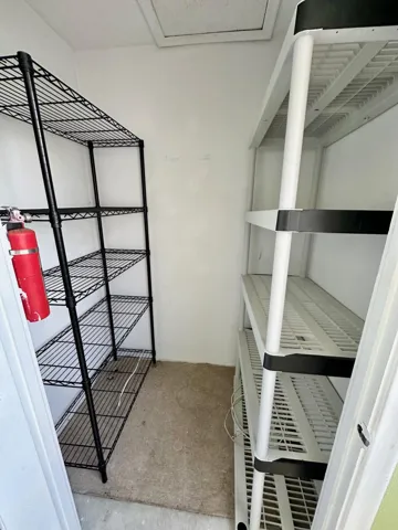 Storage closet off the patio