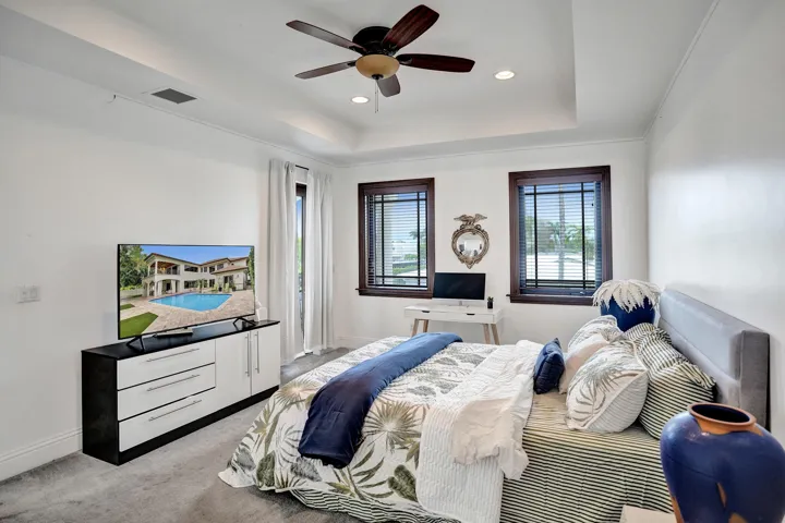 One of the upstairs guest rooms with ensuite bath