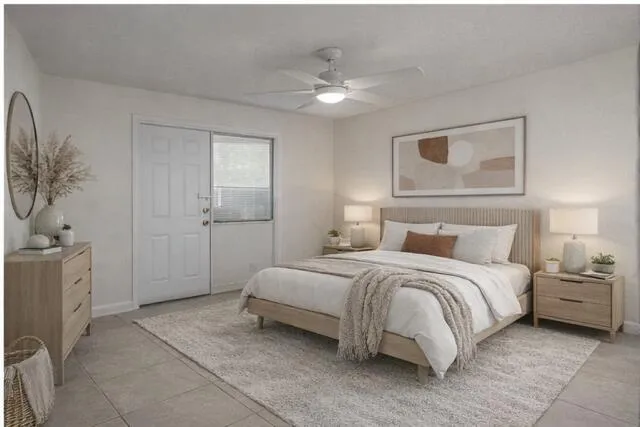 virtually staged main bedroom