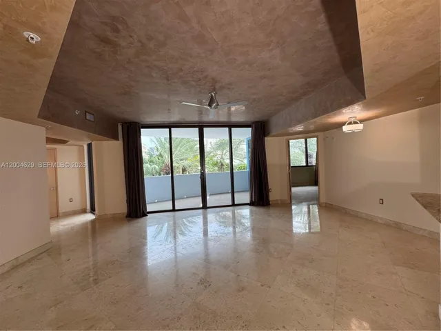 View from Kitchen onto living and terrace