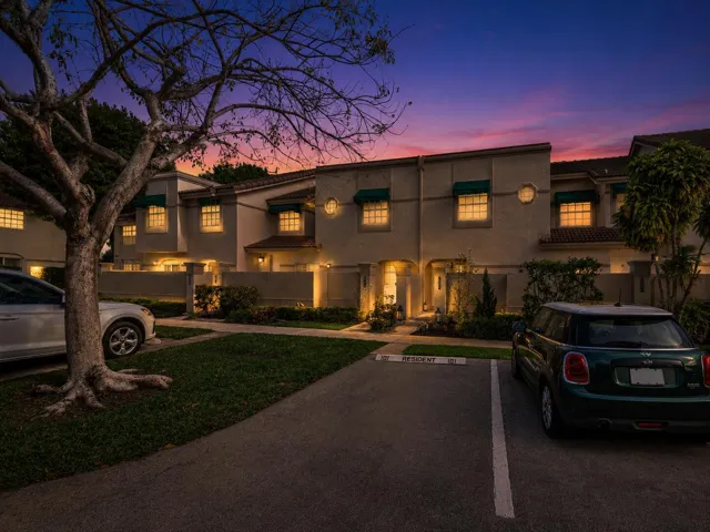 Front Entrance at Night with Parking Right in Front of Your Townhome