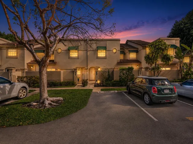 Front Entrance at Night with Parking Right in Front of Your Townhome