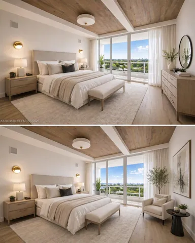 Virtually staged primary bedroom