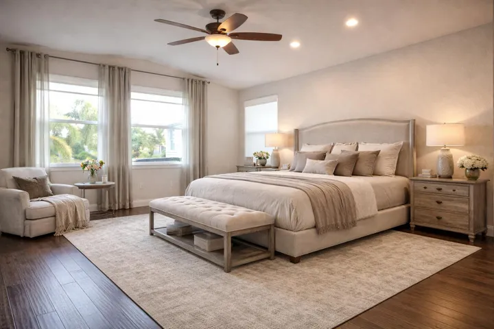 Primary Bedroom Staged