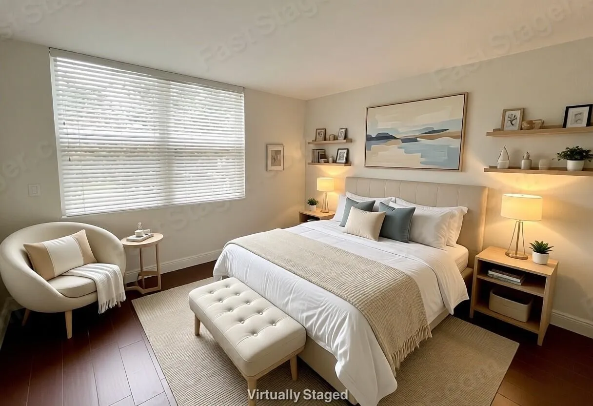 virtually staged bedroom