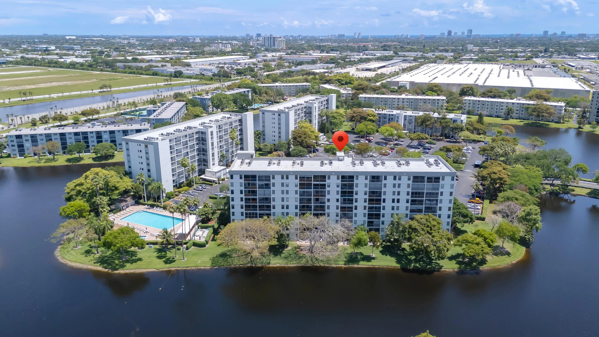 drone building & lagoon