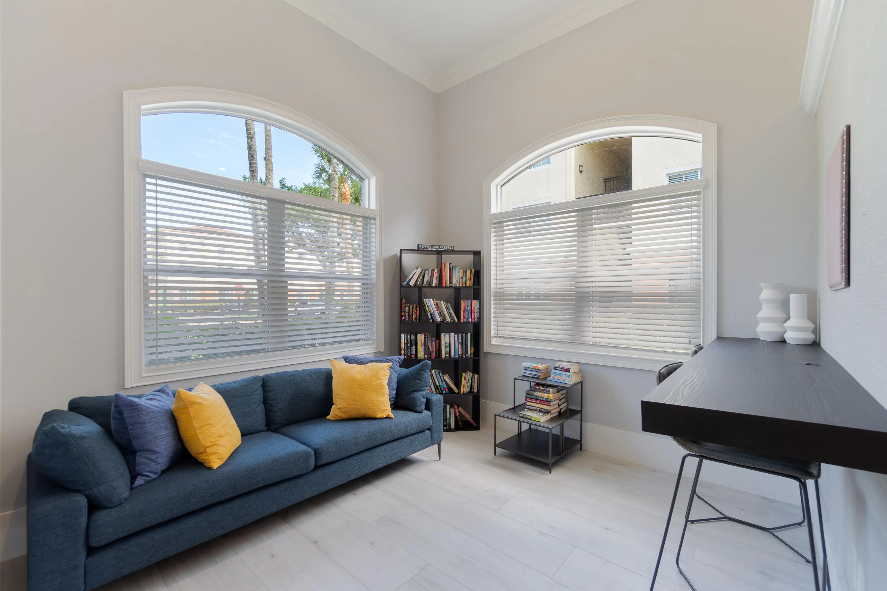 separate quiet area with workspace
