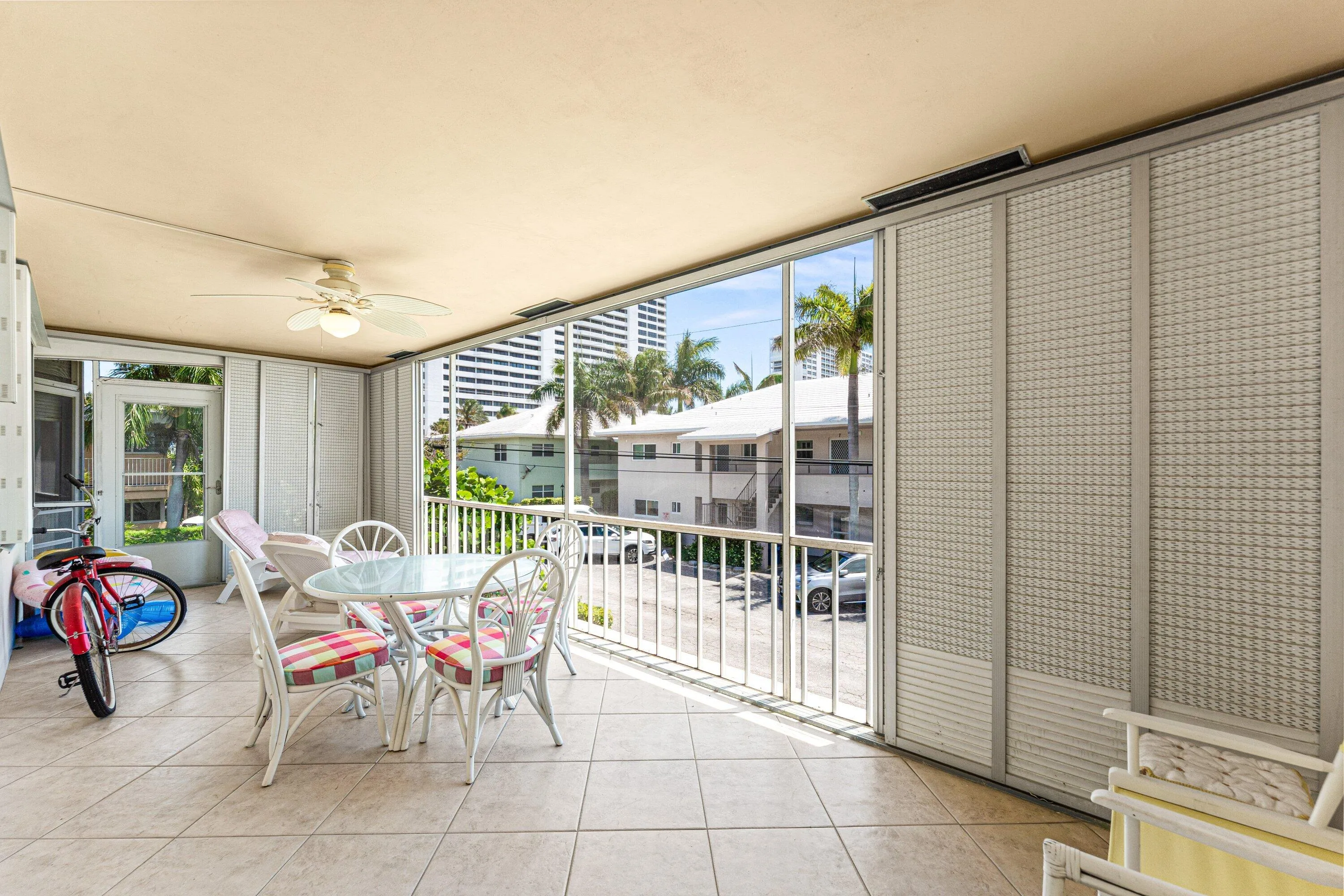 Large screened Balcony with Sunny Southern Exposure