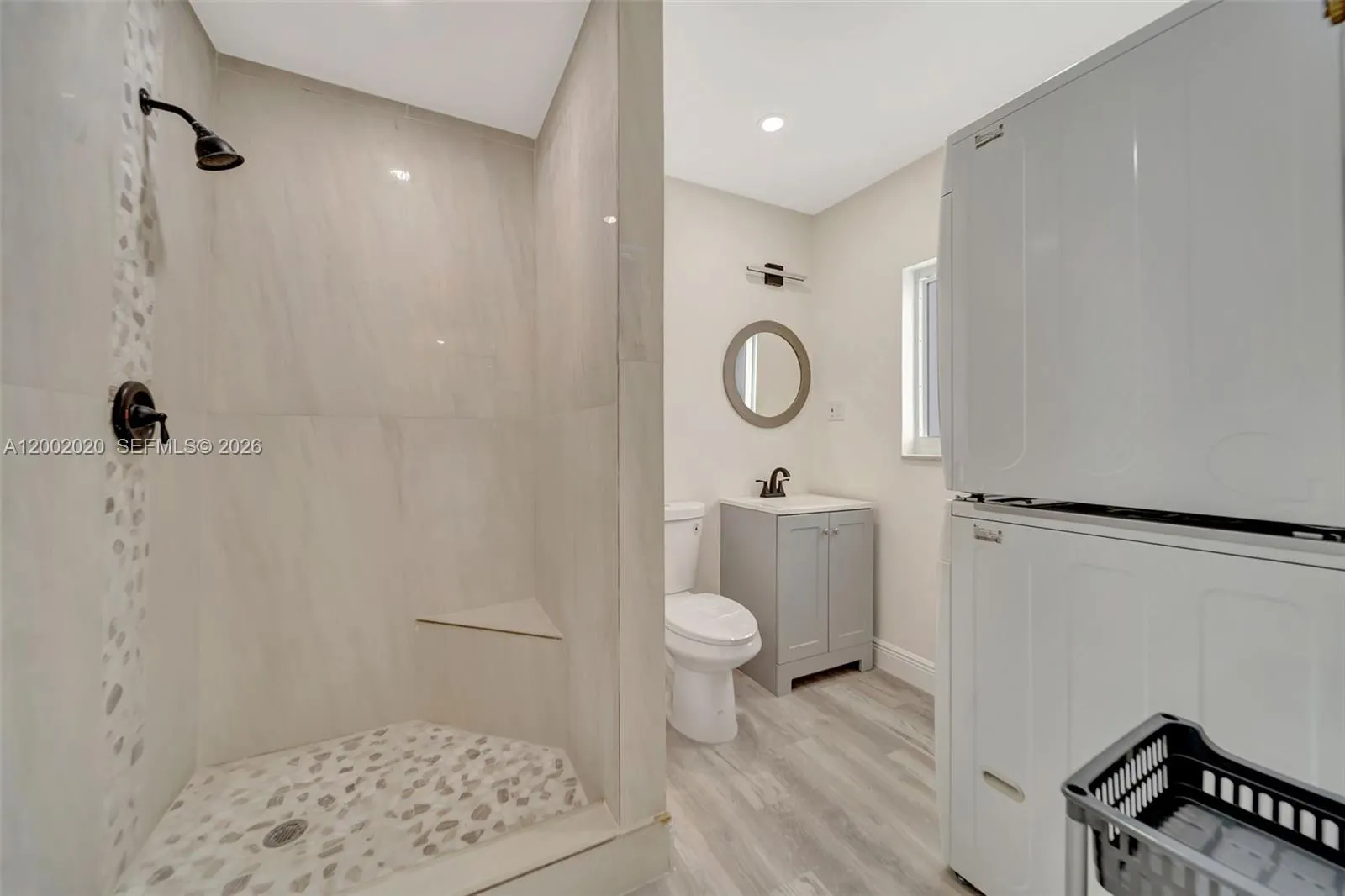 Bathroom 2 — new walk-in shower with new vanity