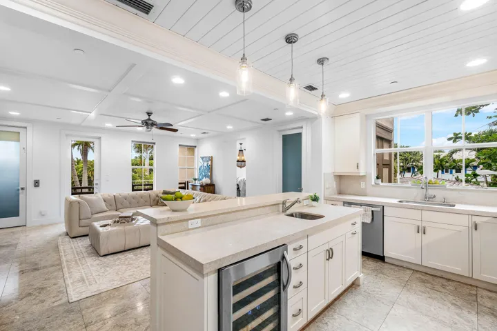 Open floorplan kitchen and living spaces.