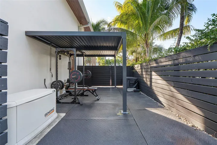 Custom pergola with workout area