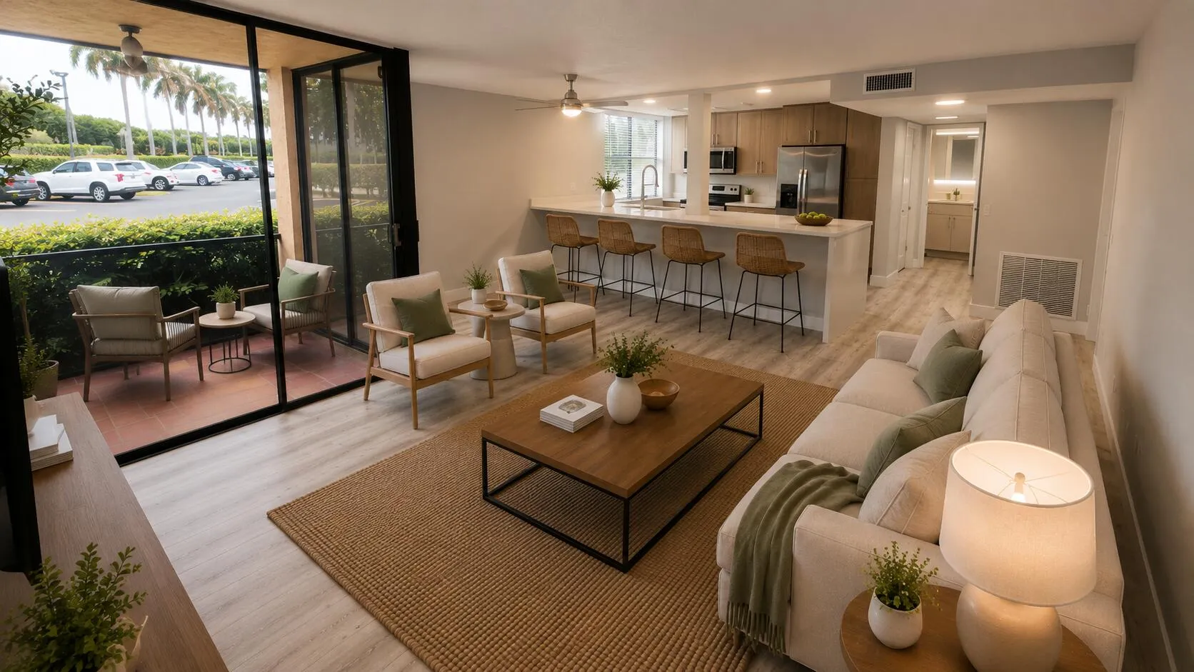 living area furnished