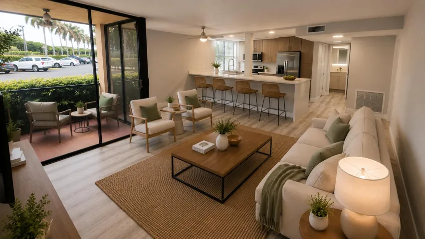 living area furnished