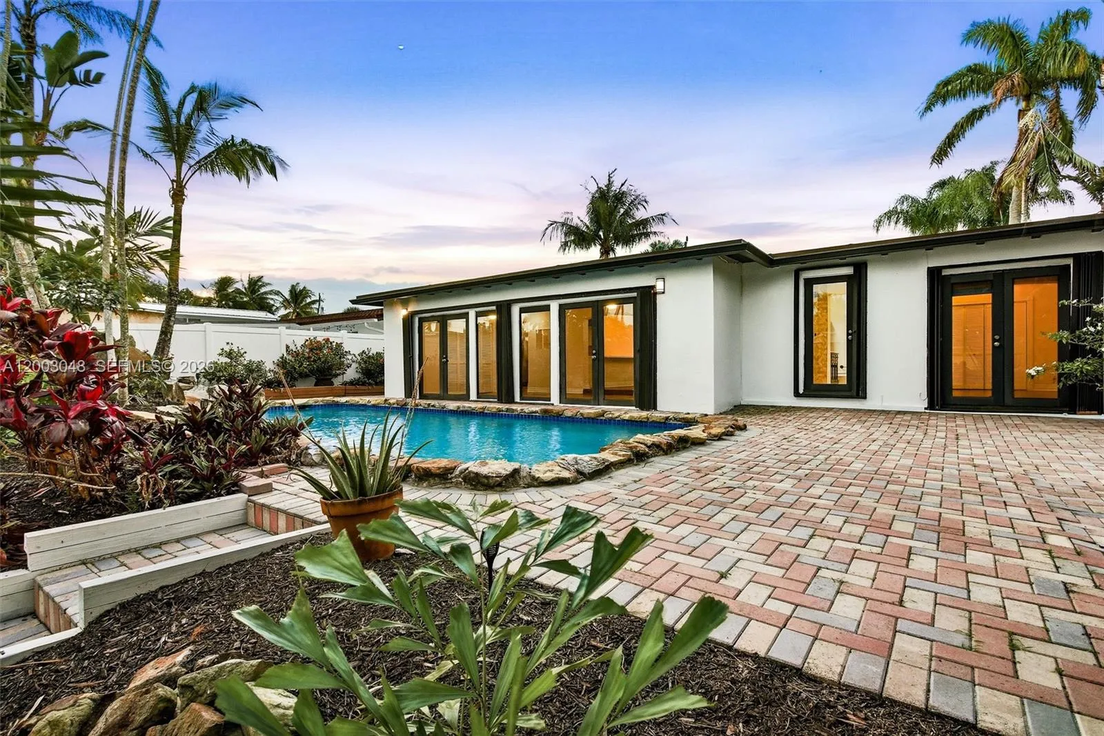 Pool & Paver Patio | Waterfront Home | Evening Light | South Florida