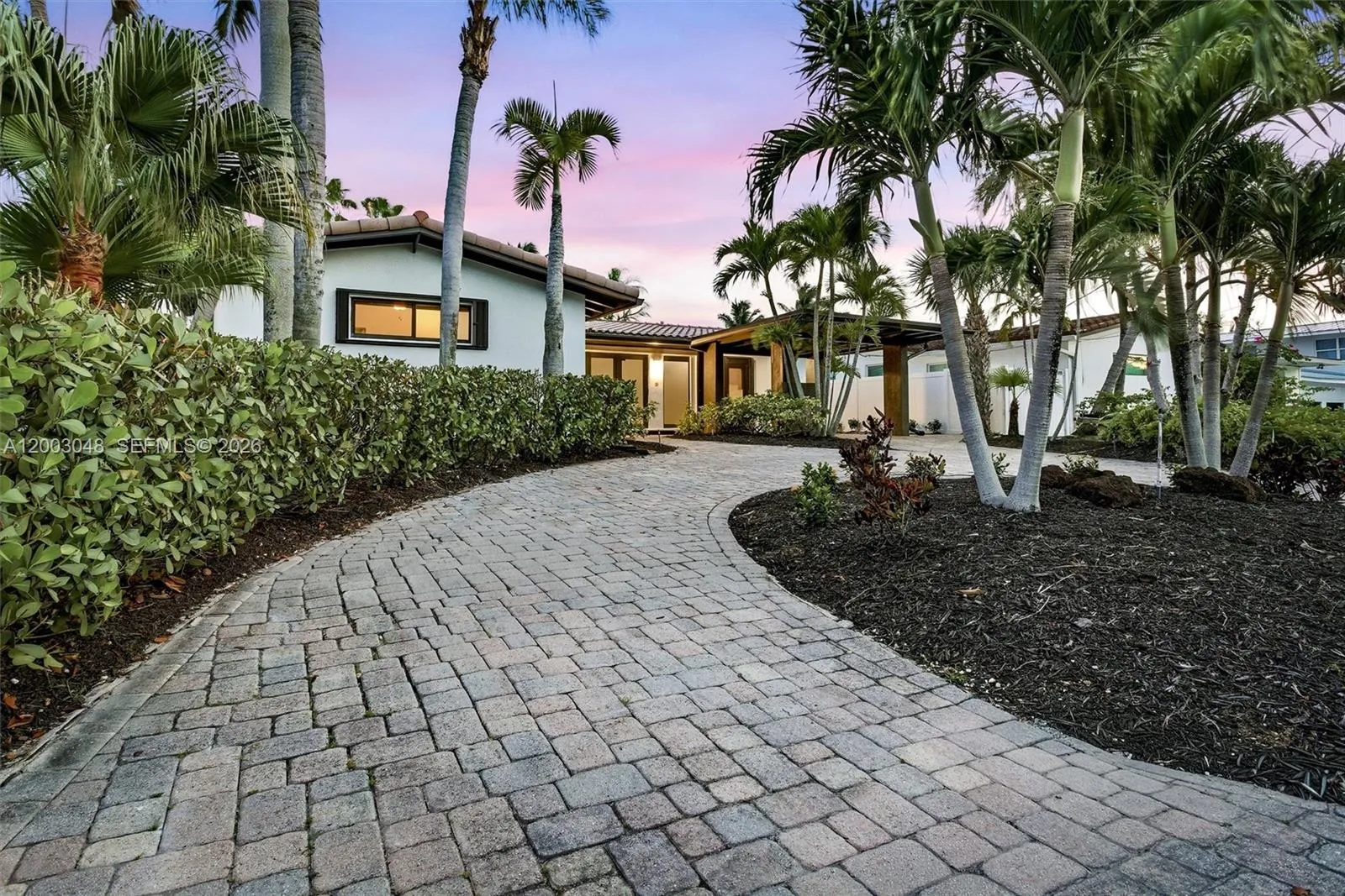 Luxury Waterfront Home | Circular Driveway | Tropical Landscaping | South Florida