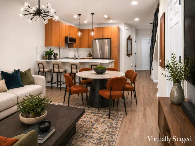 Virtually Staged Living/Dining /Kitchen View #1