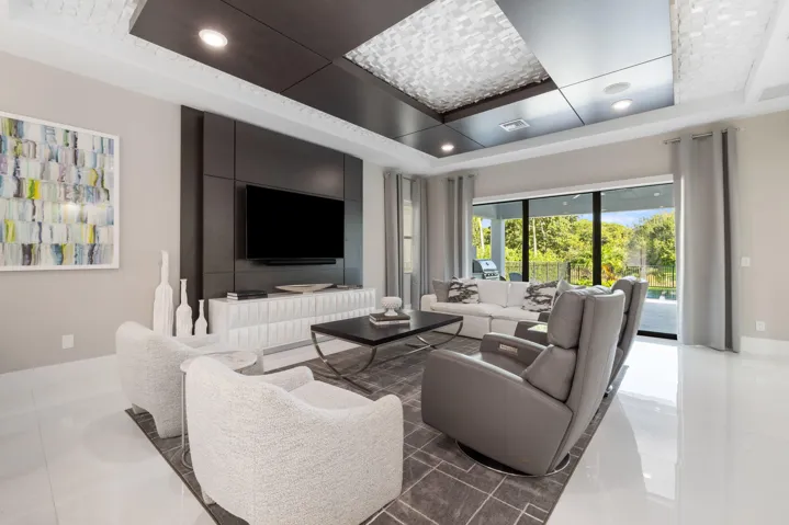 Built-in large TV already in place to watch favorite movies/sports
