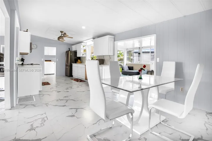 Dining area with comfortable layout.