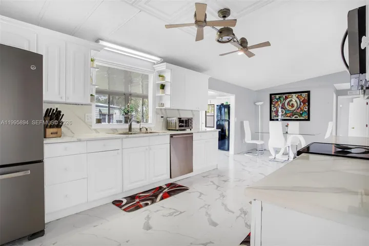 Remodeled kitchen with sleek design.