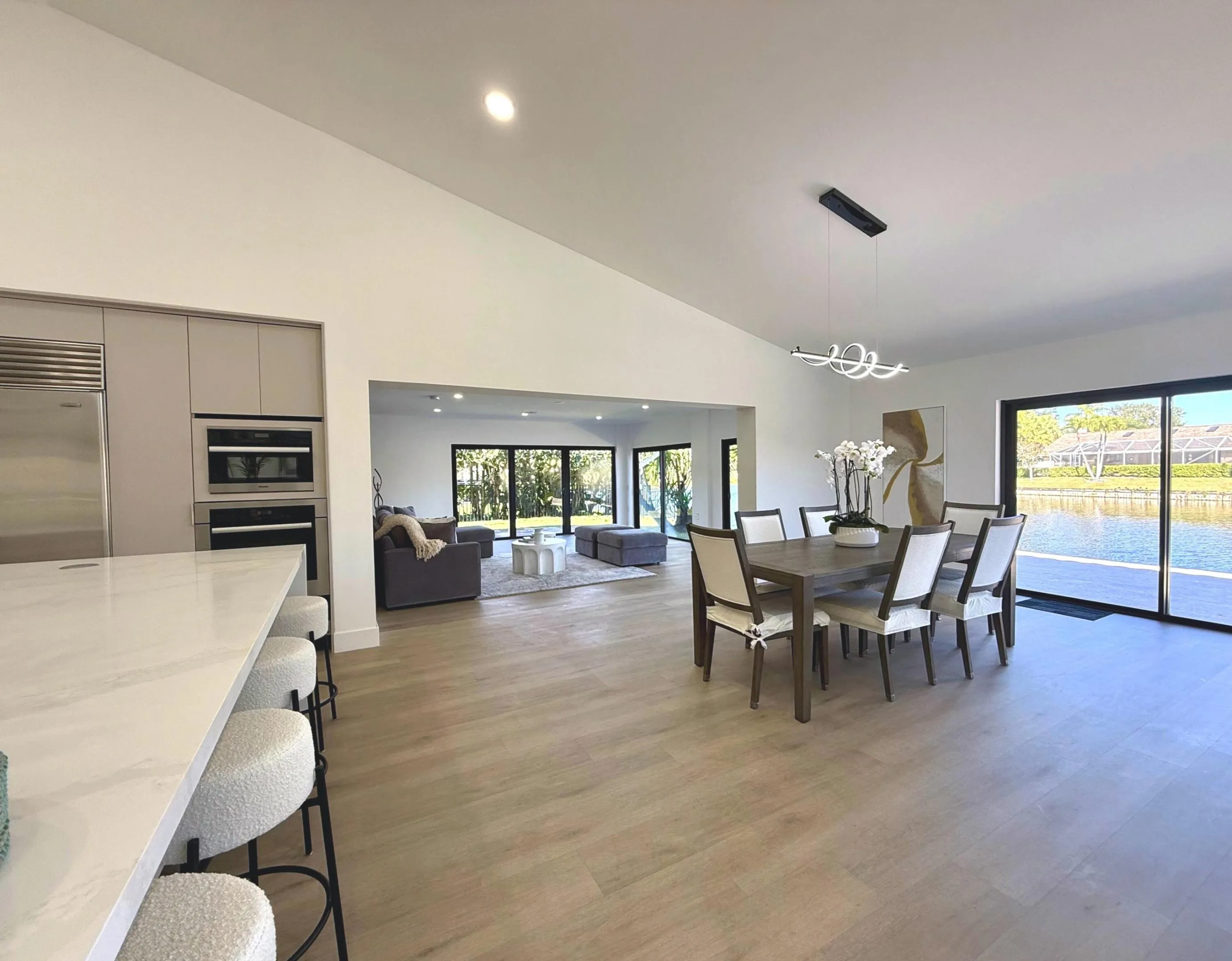 Gorgeous dining to large living room