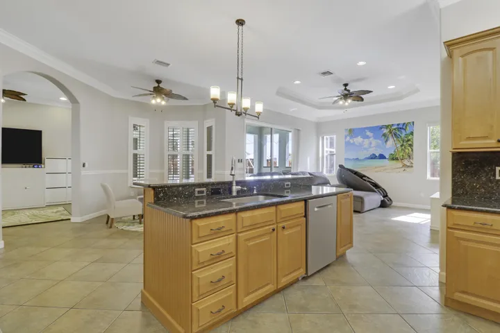 island and bar area