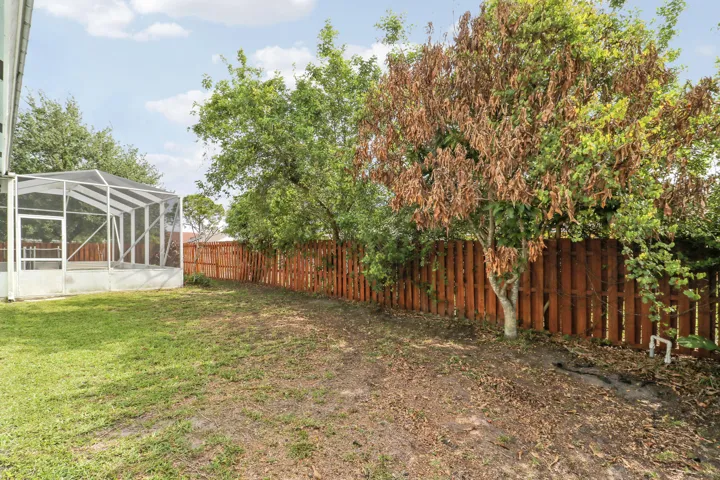 fenced backyard