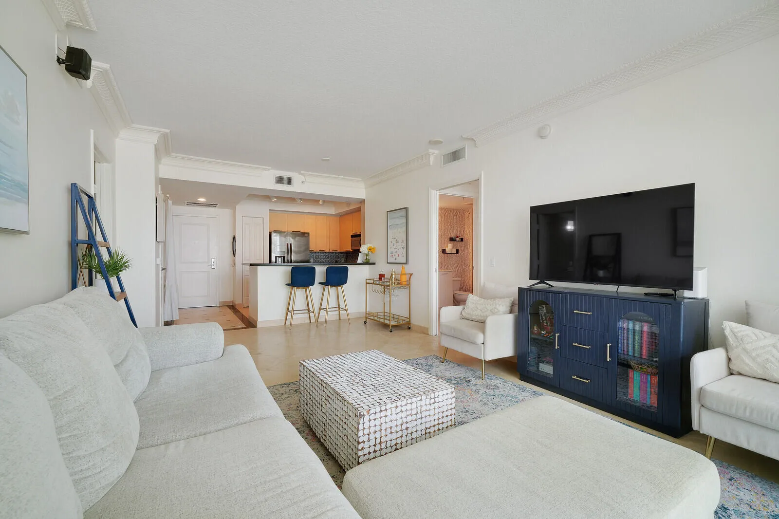 living room and kitchen