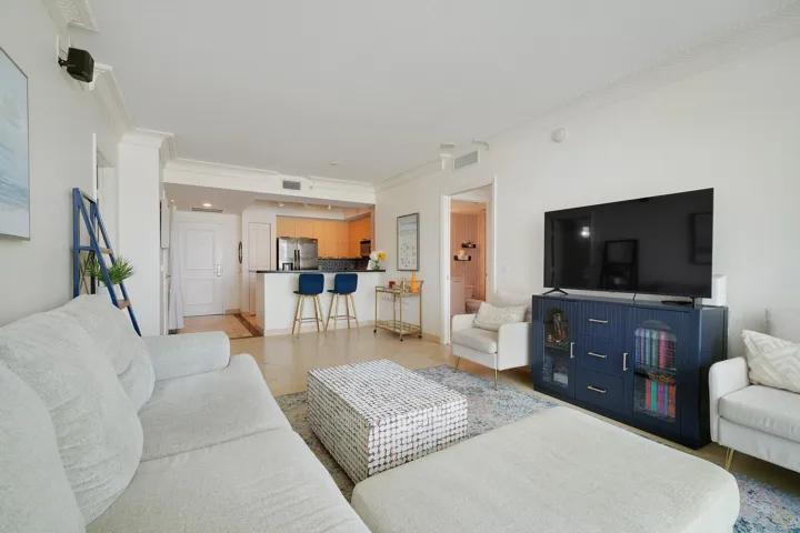 living room and kitchen