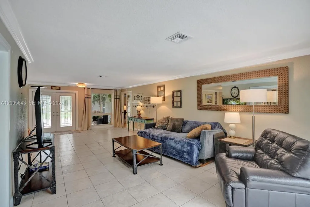 Entry has french doors