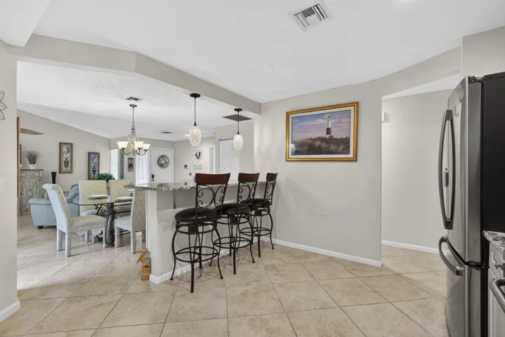 open kitchen to dining area