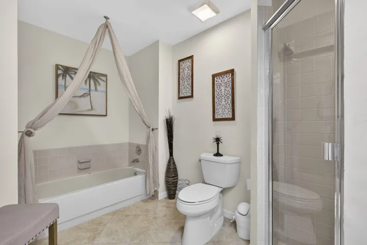 separate shower and tub in master bath