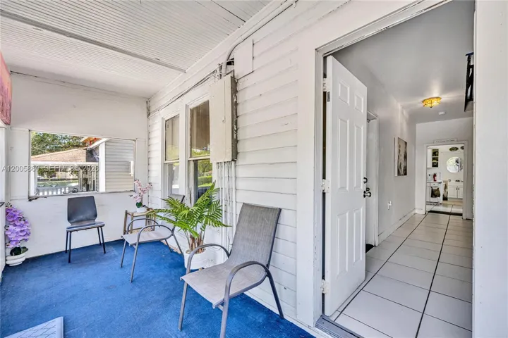 enclosed porch with entry