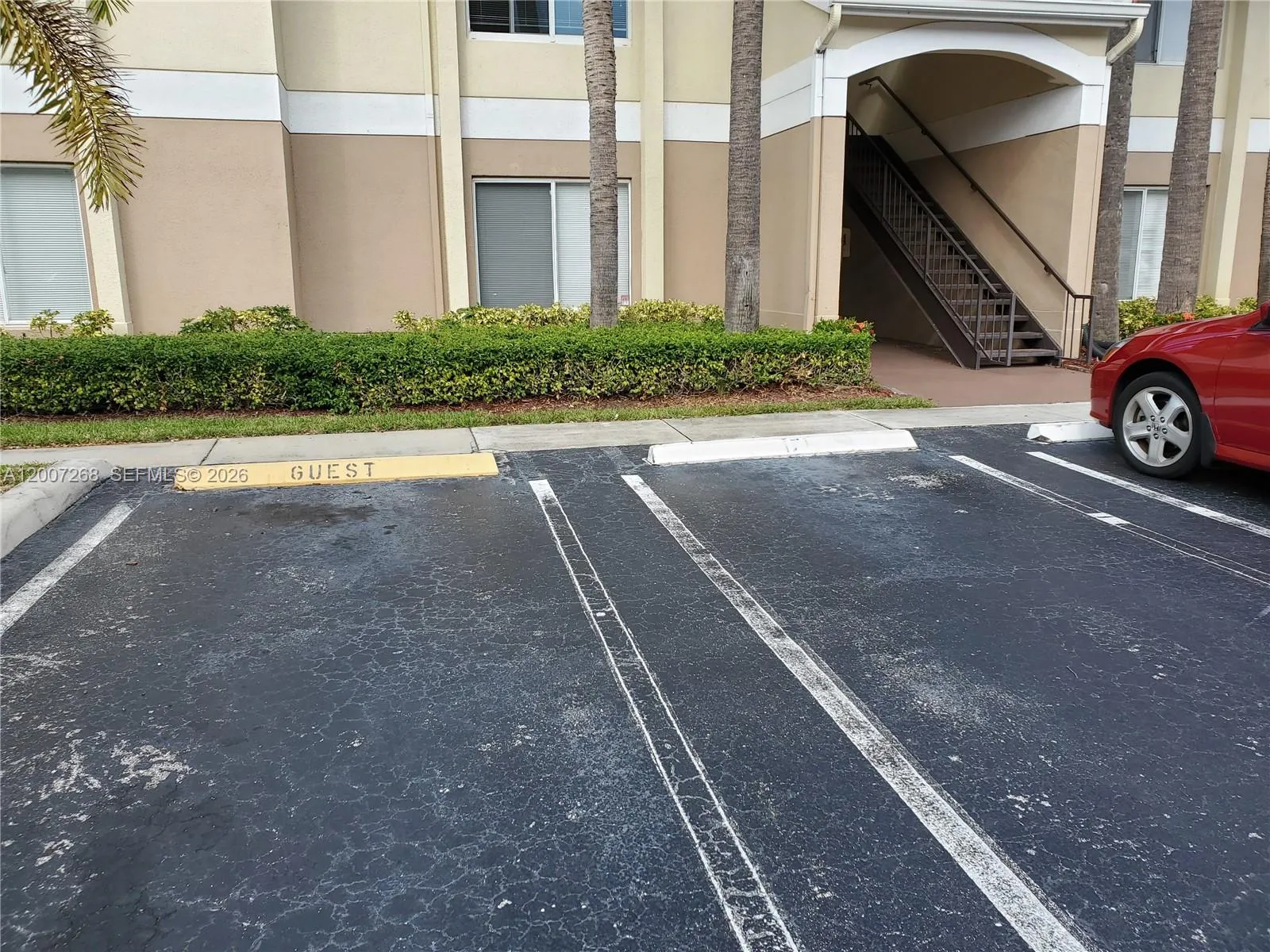Assigned parking in front of apartment