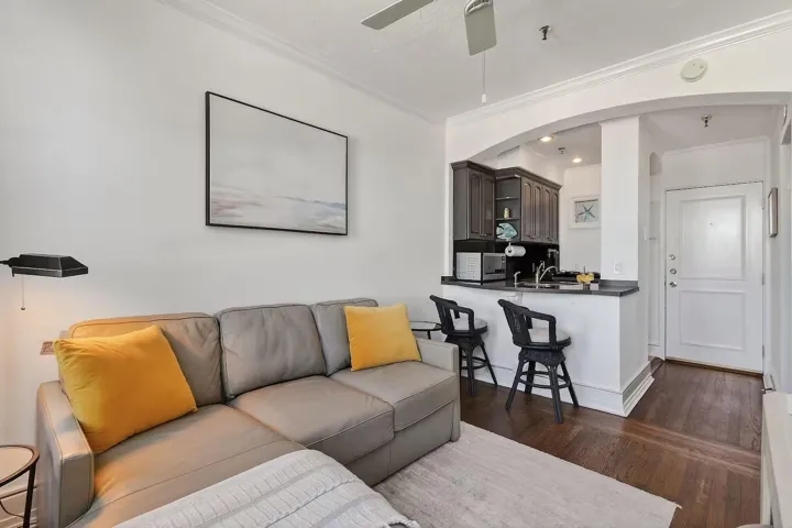 living room and kitchen